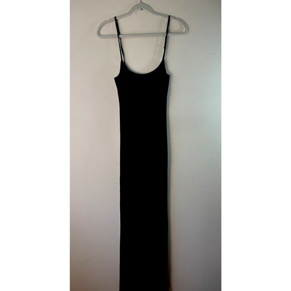 Skims Soft Lounge Long Slip Dress Ribbed Maxi Tank Stretch Modal Onyx Women's 2X - Picture 1 of 10